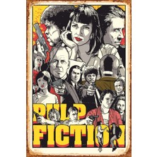 Hayat Poster Pulp Fiction Retro Vintage Ahşap Poster