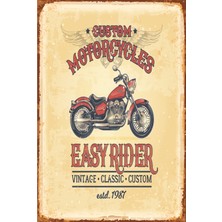 Hayat Poster Klasik Motor Retro Vintage Ahşap Poster