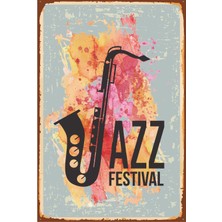 Hayat Poster Jazz Festival Retro Vintage Ahşap Poster