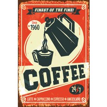 Hayat Poster Coffee Retro Vintage Ahşap Poster