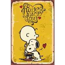 Hayat Poster Snoopy Retro Vintage Ahşap Poster