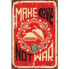 Hayat Poster Savaşma Seviş Retro Vintage Ahşap Poster