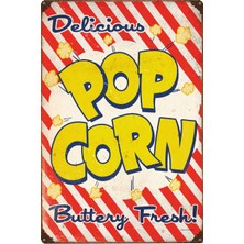 Hayat Poster Pop Corn Retro Vintage Ahşap Poster
