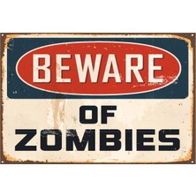 Hayat Poster Zombilere Dikkat Retro Vintage Ahşap Poster