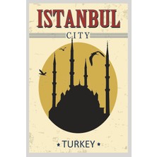 Hayat Poster Türkiye Istanbul Retro Vintage Ahşap Poster