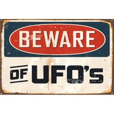 Hayat Poster Dikkat Ufo Retro Vintage Ahşap Poster