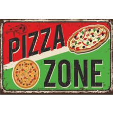 Hayat Poster Pizza Retro Vintage Ahşap Poster