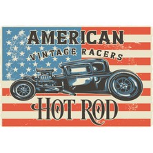 Hayat Poster Amerikan Vintage Yarış Retro Vintage Ahşap Poster