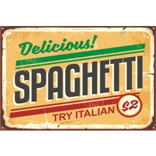 Hayat Poster Spagetti Retro Vintage Ahşap Poster