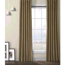 Evdepo Home Hazır Karartma Blackout Pilesiz Fon Perde Bej 80 x 240 cm