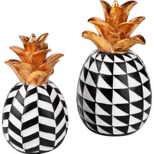 Kokosh Home Black White Ananas 2'li