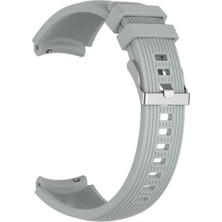 Case Street Samsung Galaxy Gear S3 20 mm Kordon Silikon Kançalı Ayarlanabilir Krd 18 Gri