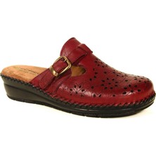 Forelli 80625 Kadın Bordo Deri Sabo Terlik