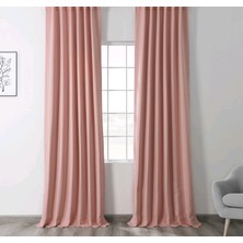 Evdepo Home Hazır Karartma Blackout Pilesiz Fon Perde Pudra Pembe  80 x 260 cm