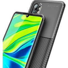 Case 4U Xiaomi Mi 10 Kılıf Rugged Armor Karbon Desenli Lüx Negro Silikon Arka Kapak Kahverengi