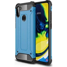 Case 4U Samsung Galaxy M11 Kılıf Military Armor Çift Katmanlı Crash Silikon Kılıf Mavi*