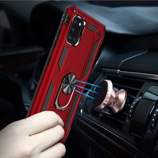 Case 4U Samsung Galaxy A31 Kılıf Çift Katmanlı Yüzüklü Manyetik Vega Kapak Rose Gold