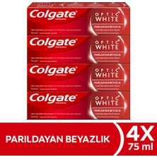 Colgate Beyazlatıcı Diş Macunu 75 ml x 4 Parıldayan Beyazlık Özelliği ile Güçlü Temizlik