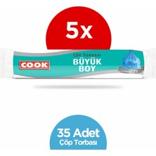 Cook 7'li Çöp Torbası Büyük Boy 65 x 80 cm 5'li Paket