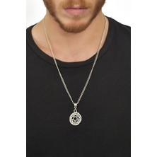 Labalaba Erkek Antik Gümüş Kaplama Tanrıça Pentacle Kolye