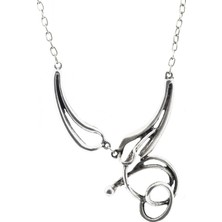 Labalaba Kadın Antik Gümüş Kaplama Bohem Kolye