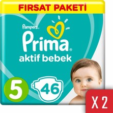 Prima Aktif Bebek Bezi 5 Beden 11-16 kg 92'li Junior Fırsat Paketi