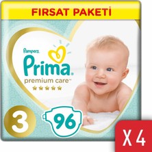 Prima Premium Care Bebek Bezi 3 Beden 6-10 kg 384'lü Midi Fırsat Paketi