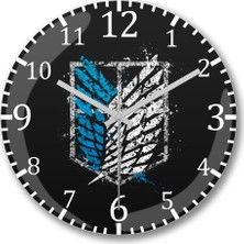 Baskı Dükkanı Attack On Titan Duvar Saati Bombeli Gerçek Cam