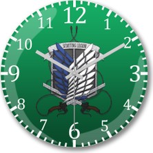 Baskı Dükkanı Attack On Titan Scoutıng Legıon Duvar Saati Bombeli Gerçek Cam