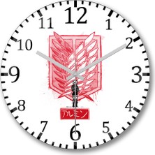 Baskı Dükkanı Attack On Titan Traditional Armin Duvar Saati Bombeli Gerçek Cam