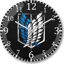Baskı Dükkanı Attack On Titan Wings Of Freedom Duvar Saati Bombeli Gerçek Cam