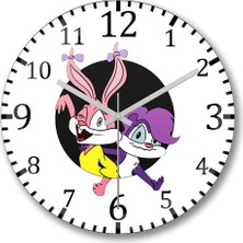 Baskı Dükkanı Babs Bunny And Fifi La Fume Duvar Saati Bombeli Gerçek Cam