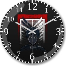 Baskı Dükkanı Attack On Titan Human Hope Duvar Saati Bombeli Gerçek Cam