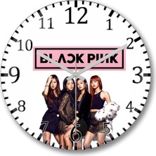 Baskı Dükkanı Blackpink 0  Duvar Saati Bombeli Gerçek Cam