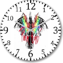Baskı Dükkanı Pink Floyd Duvar Saati Bombeli Gerçek Cam