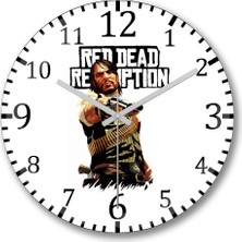Baskı Dükkanı Red Dead Redemption Duvar Saati Bombeli Gerçek Cam