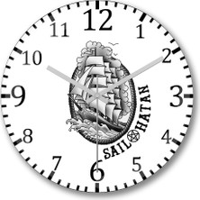 Baskı Dükkanı Satan Sail Hatan Duvar Saati Bombeli Gerçek Cam