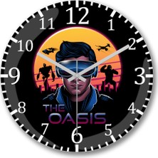 Baskı Dükkanı The Oasis Duvar Saati Bombeli Gerçek Cam