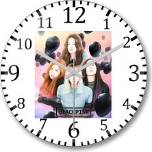 Baskı Dükkanı Blackpink   Duvar Saati Bombeli Gerçek Cam
