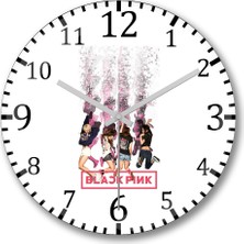 Baskı Dükkanı Blackpink  Duvar Saati Bombeli Gerçek Cam