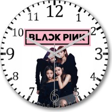 Baskı Dükkanı Blackpink 00  Duvar Saati Bombeli Gerçek Cam
