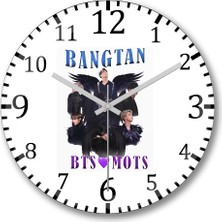 Baskı Dükkanı Bts Mots Bangtan Duvar Saati Bombeli Gerçek Cam