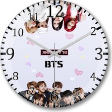 Baskı Dükkanı Bts ve Blackpink Duvar Saati Bombeli Gerçek Cam