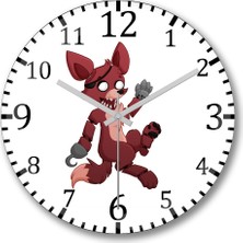 Baskı Dükkanı Foxy The Pirate Duvar Saati Bombeli Gerçek Cam