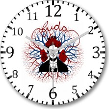 Baskı Dükkanı Frida Kahlo Duvar Saati Bombeli Gerçek Cam