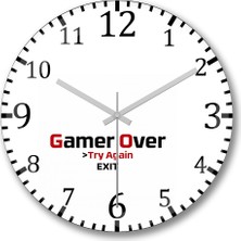 Baskı Dükkanı Game Over Duvar Saati Bombeli Gerçek Cam