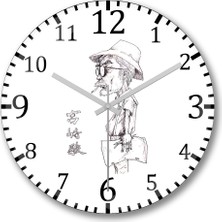 Baskı Dükkanı Ghibli Miyazaki Stares Into The Distance Duvar Saati Bombeli Gerçek Cam