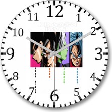 Baskı Dükkanı Goku Black Goku Zamasu Tranks Duvar Saati Bombeli Gerçek Cam