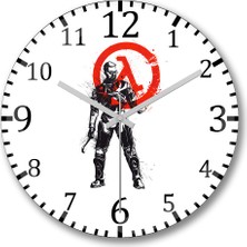 Baskı Dükkanı Half Life Duvar Saati Bombeli Gerçek Cam