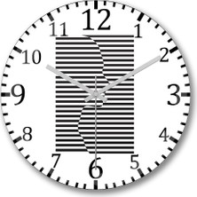 Baskı Dükkanı Kafa Fügürü Duvar Saati Bombeli Gerçek Cam